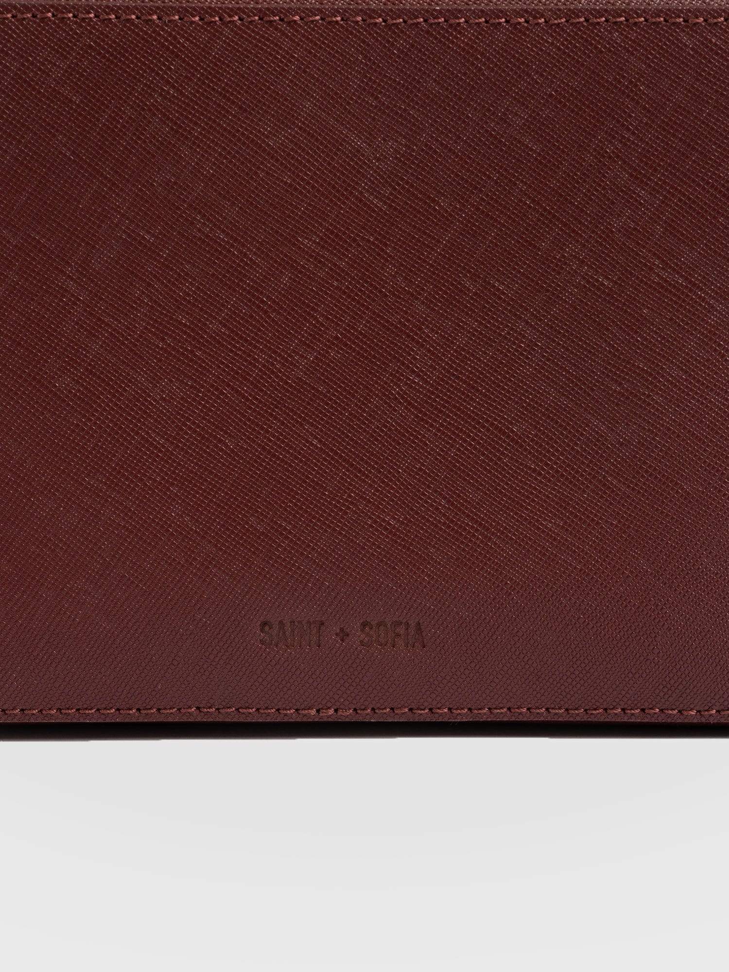 Saffiano Handbag Burgundy - Women's Leather Bags | Saint + Sofia® USA